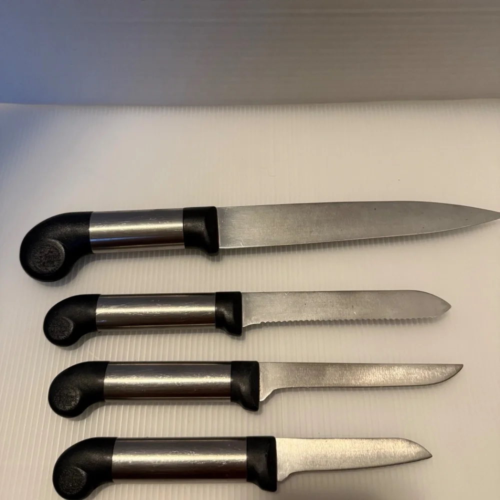 Vintage Revere Ware 1801 Knife 4 Piece Set Stainless Steel/Plastic Handle